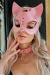 SİA Pembe Fantezi Maske Ve Boyunluk GD-6053